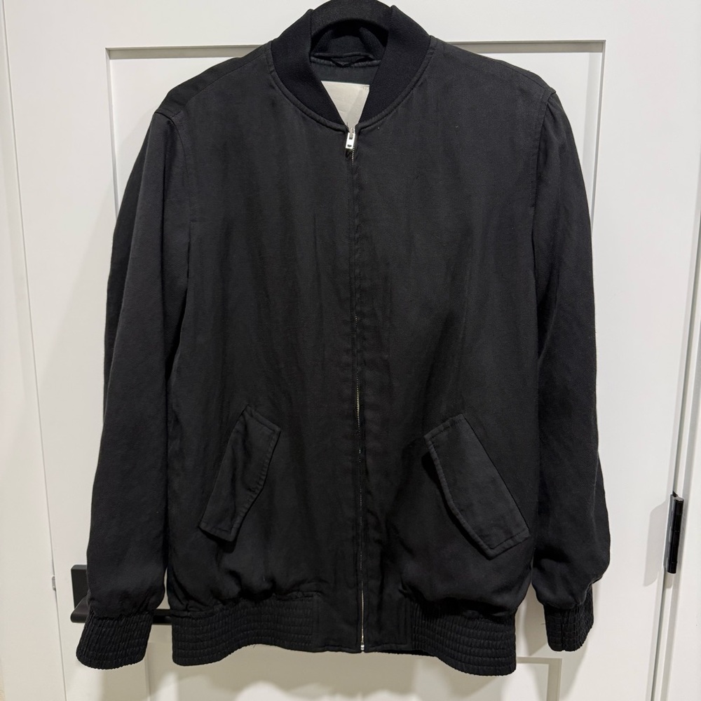 Wilfred Classic Black Bomber Jacket